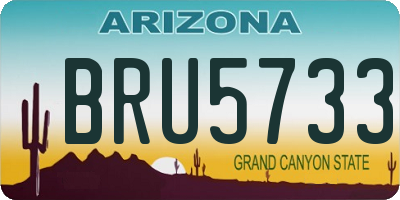 AZ license plate BRU5733