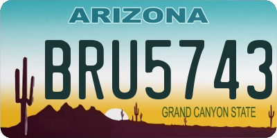 AZ license plate BRU5743