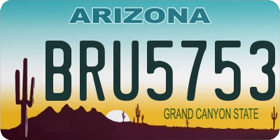 AZ license plate BRU5753