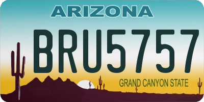 AZ license plate BRU5757