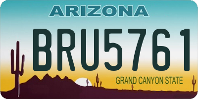 AZ license plate BRU5761