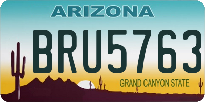 AZ license plate BRU5763