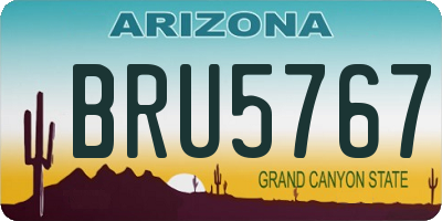 AZ license plate BRU5767