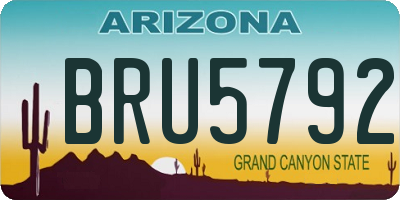 AZ license plate BRU5792
