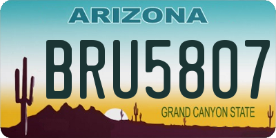 AZ license plate BRU5807