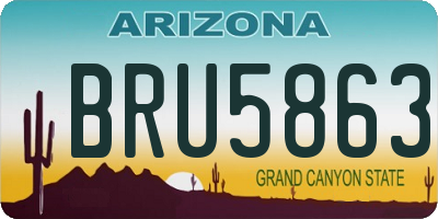AZ license plate BRU5863