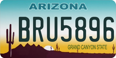 AZ license plate BRU5896