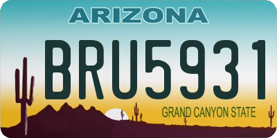 AZ license plate BRU5931