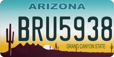 AZ license plate BRU5938
