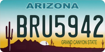 AZ license plate BRU5942
