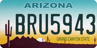 AZ license plate BRU5943