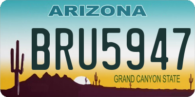 AZ license plate BRU5947