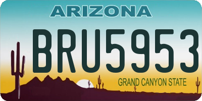 AZ license plate BRU5953