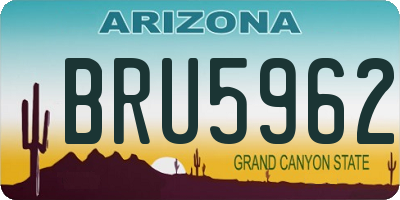 AZ license plate BRU5962
