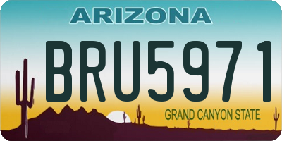 AZ license plate BRU5971