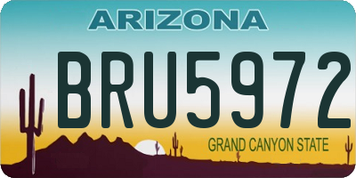 AZ license plate BRU5972
