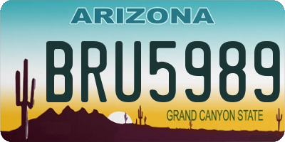 AZ license plate BRU5989