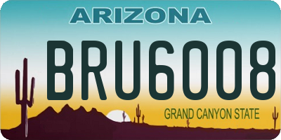 AZ license plate BRU6008