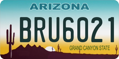 AZ license plate BRU6021