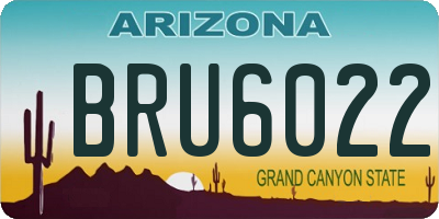 AZ license plate BRU6022