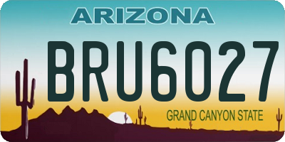 AZ license plate BRU6027