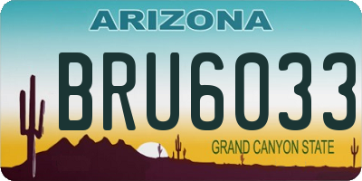 AZ license plate BRU6033