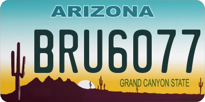AZ license plate BRU6077