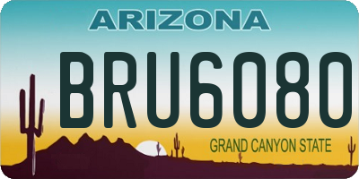 AZ license plate BRU6080
