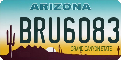 AZ license plate BRU6083