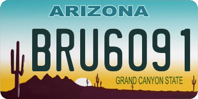 AZ license plate BRU6091