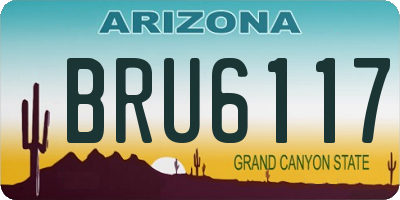 AZ license plate BRU6117