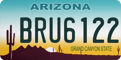 AZ license plate BRU6122