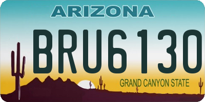 AZ license plate BRU6130