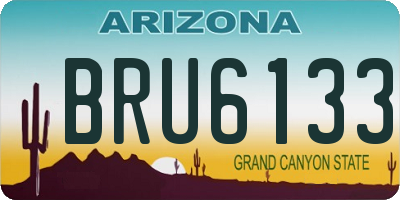 AZ license plate BRU6133
