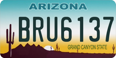 AZ license plate BRU6137
