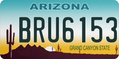 AZ license plate BRU6153