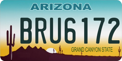 AZ license plate BRU6172