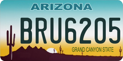 AZ license plate BRU6205