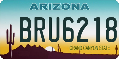 AZ license plate BRU6218