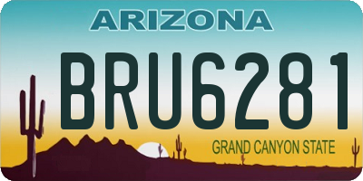 AZ license plate BRU6281