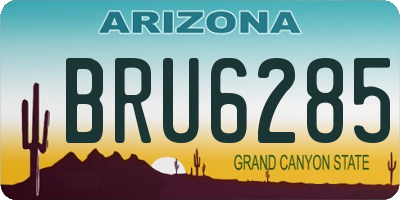AZ license plate BRU6285
