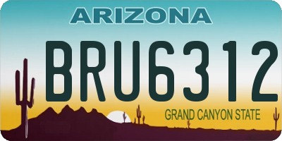 AZ license plate BRU6312