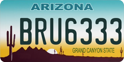 AZ license plate BRU6333