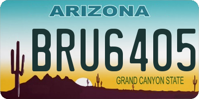 AZ license plate BRU6405