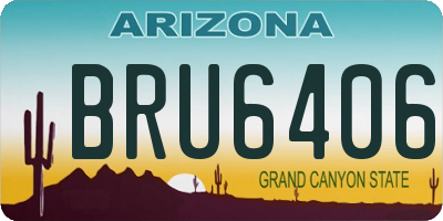 AZ license plate BRU6406