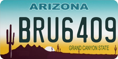 AZ license plate BRU6409