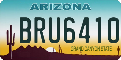 AZ license plate BRU6410