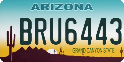 AZ license plate BRU6443