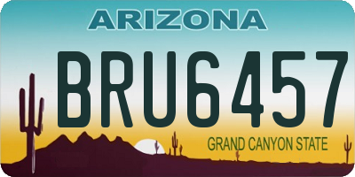 AZ license plate BRU6457