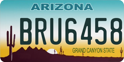 AZ license plate BRU6458